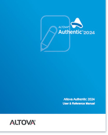 Altova Authentic 2019 Desktop Edition User & Reference Manual