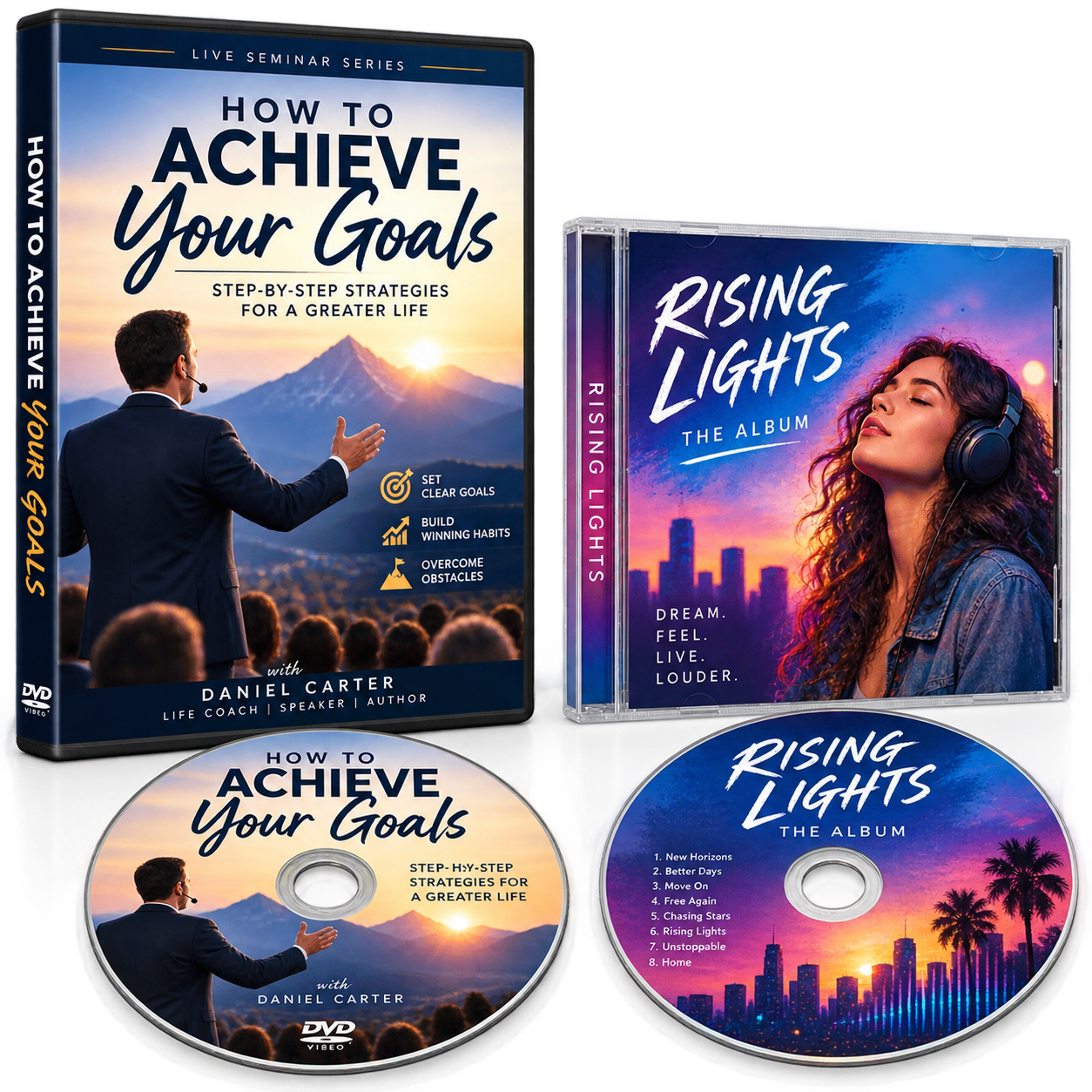 Custom printed DVD case, CD jewel case, and branded discs
