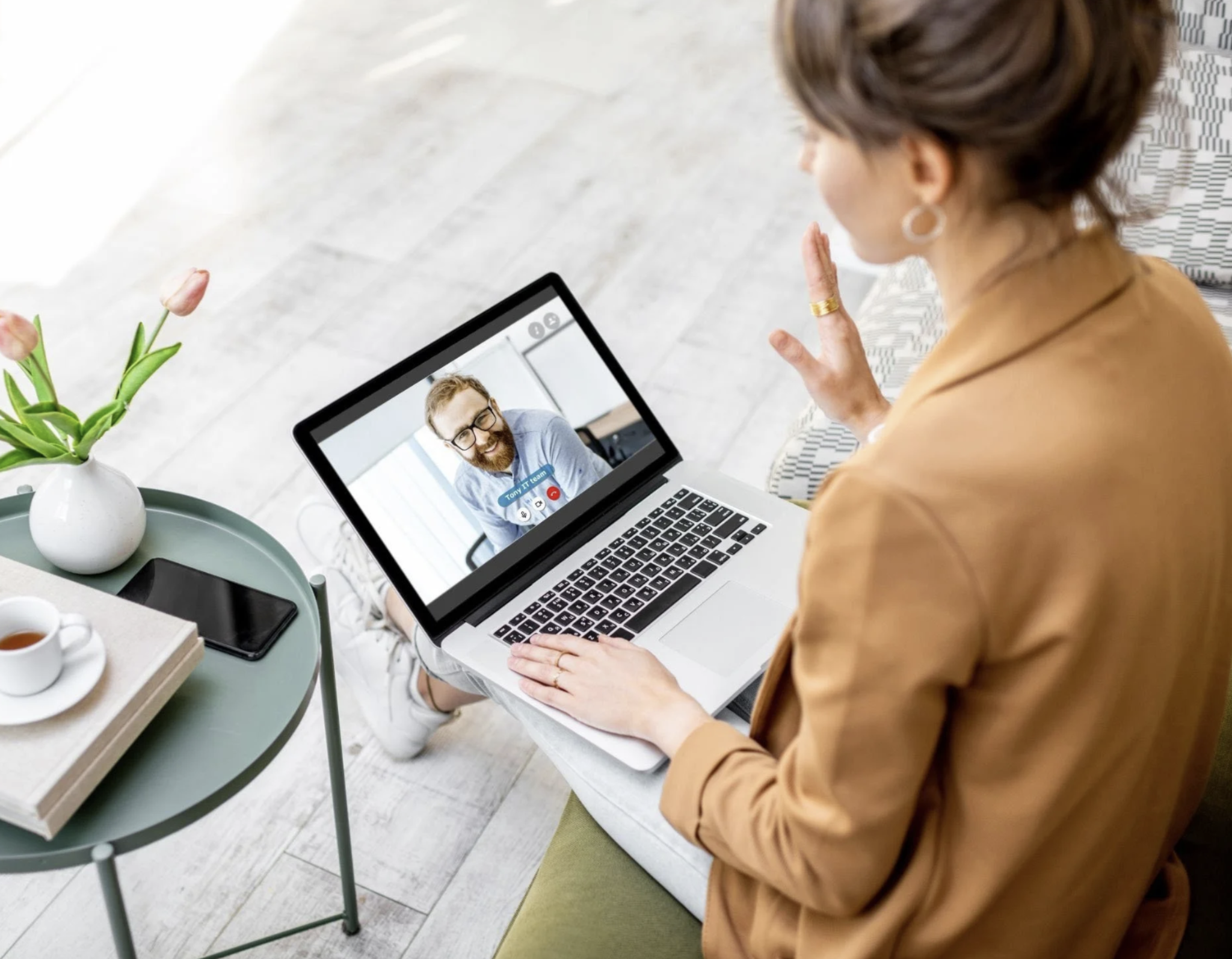 Coach guiding client through workbook