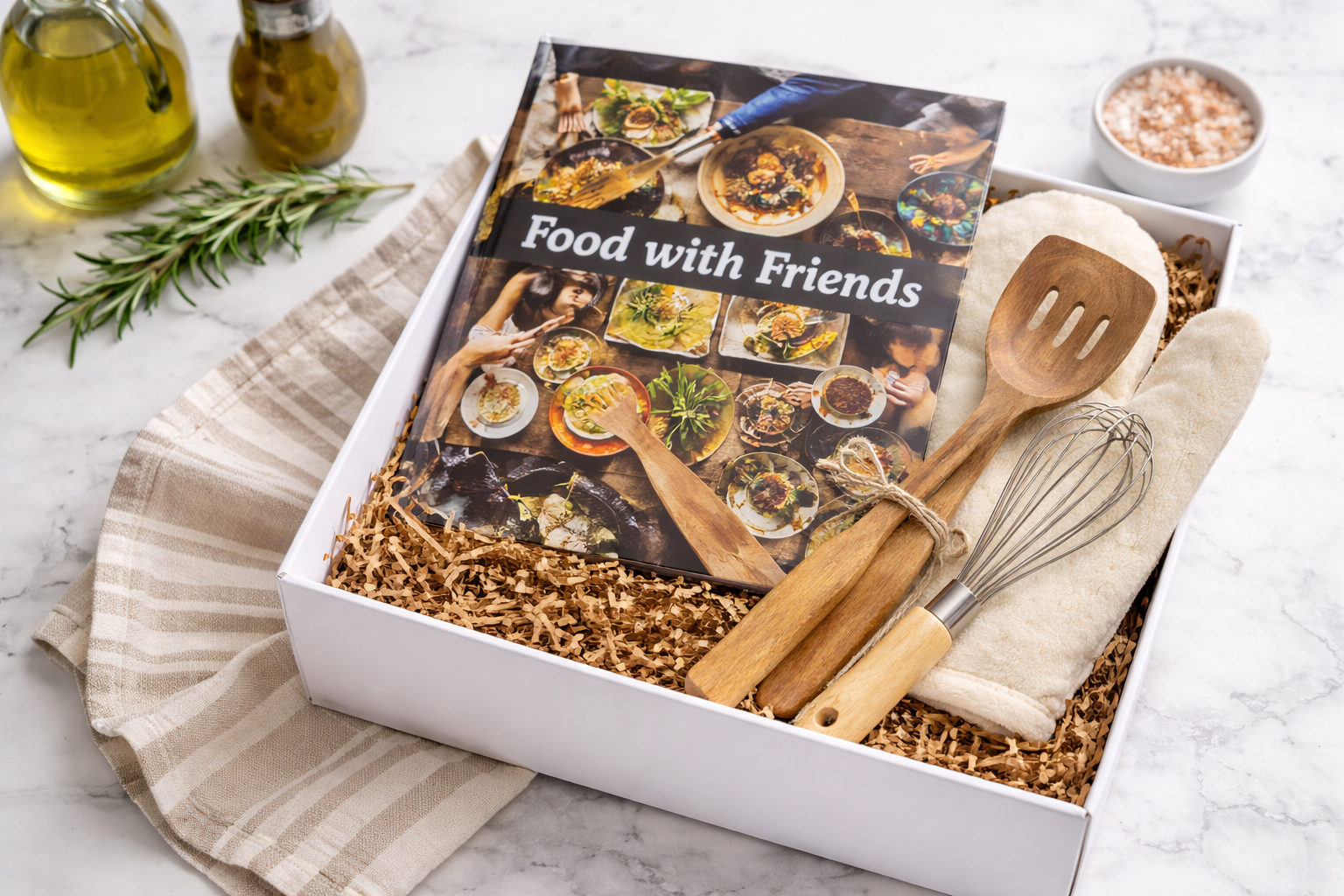 Cookbook gift set with cooking tools