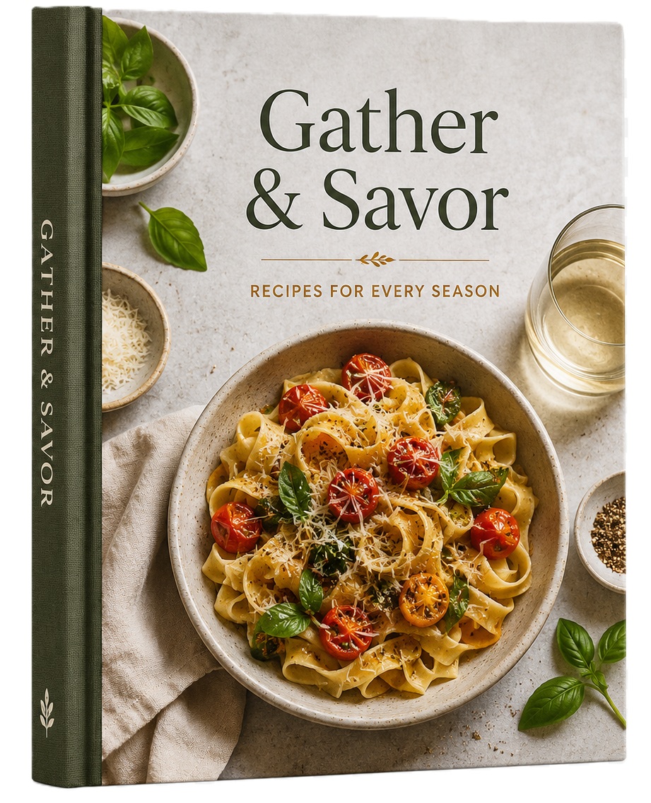 Hardcover cookbook with Smyth sewn binding