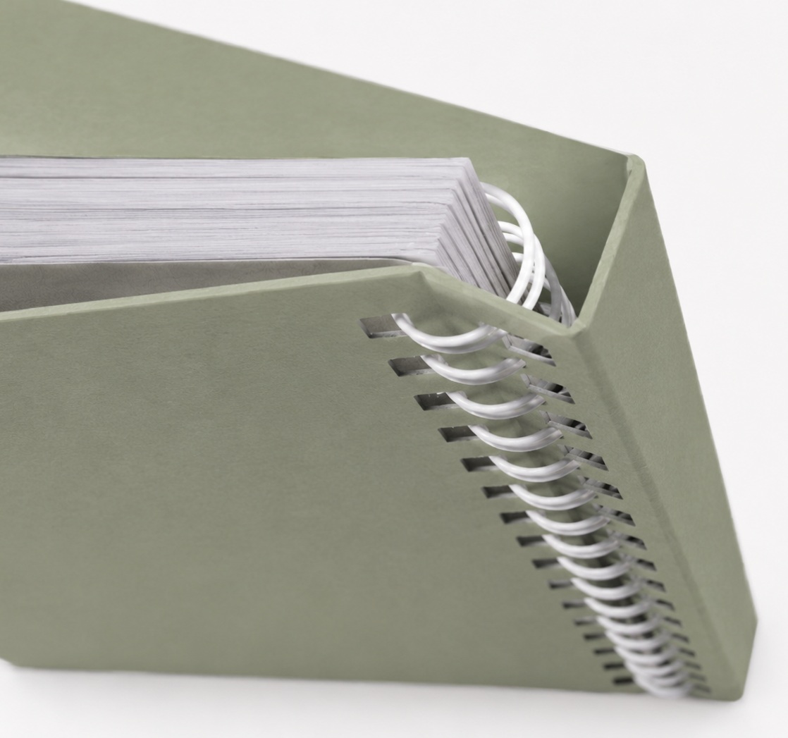 Semi-concealed wire-o cookbook with printable spine