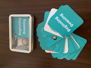 Beginning Dowsing Card Deck, packaged in gift tin with wooden pendulum