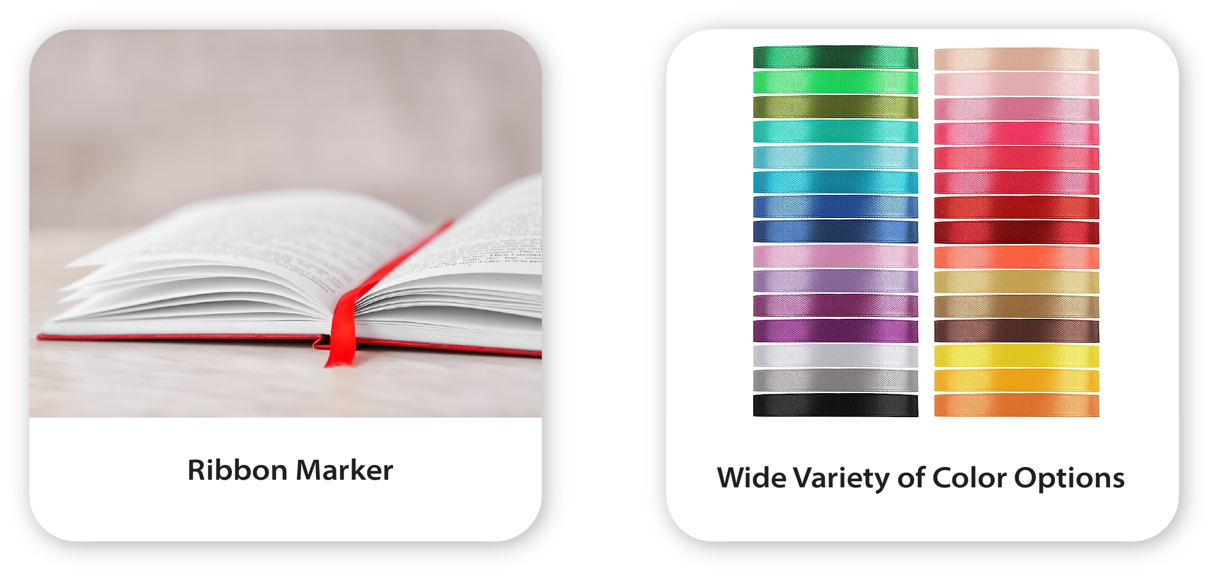 Custom ribbon markers for planners and hardcover books
